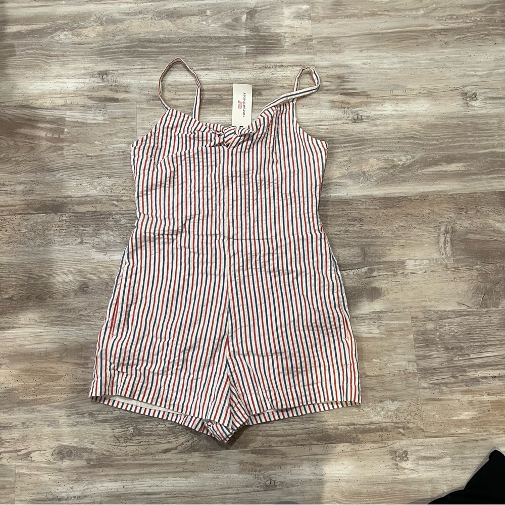 Vineyard Vines Red and White Striped Romper